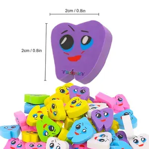 50 шт.пакет, резиновые ластики для зубных протезов, стоматологическая клиника, школьный отличный подарок для детей