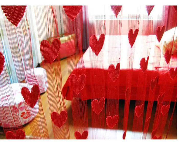 Сердце Форма Романтический Тюль Шторы для Гостиная дверь перегородка штора в