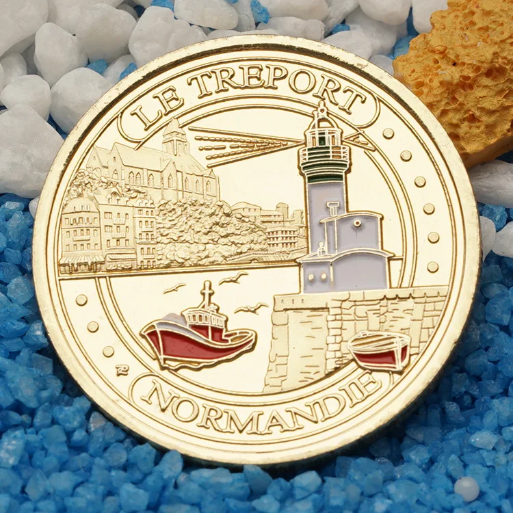 

Administrative Division of France Letrepol Collectible Gold Plated Copy Souvenir Coin Colorful Commemorative Coin