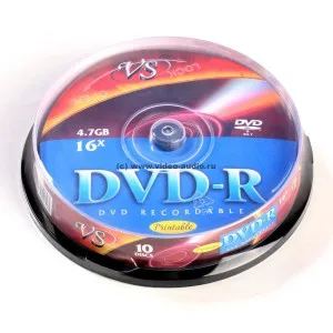 Диски VS DVD-R 4 7 GB 16x CB 10 шт. Ink Print | Компьютеры и офис