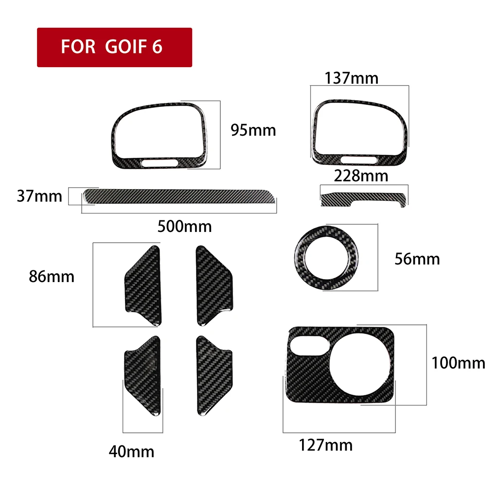 

Наклейка для салона автомобиля из углеродного волокна против царапин для VW Golf 6