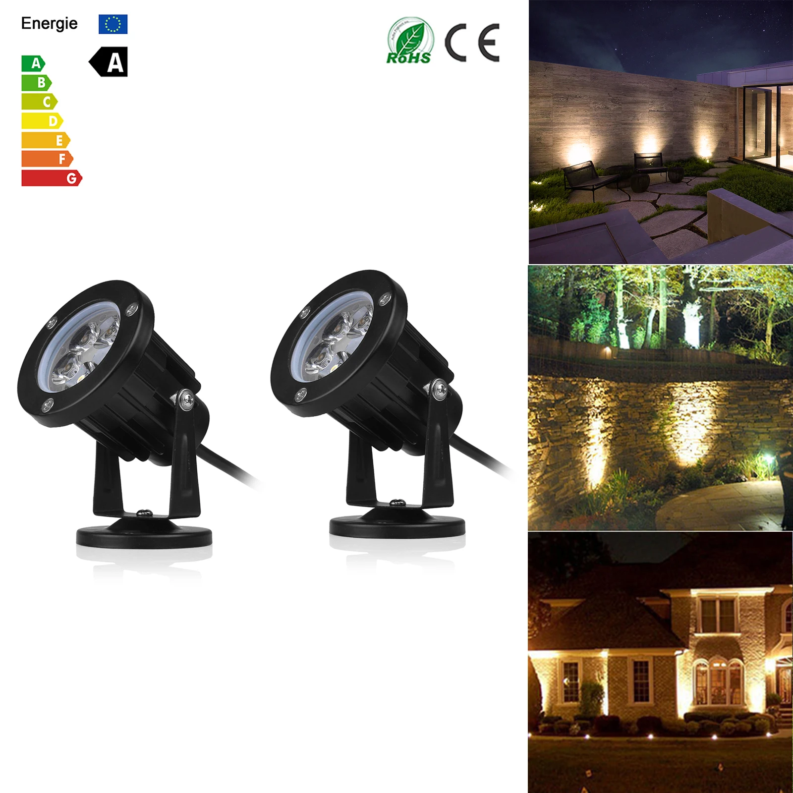 Waterproof 5W LED Lawn Garden Flood Light Yard Patio Path Spotlight Lamp Warm White AC 85-265V With Spike Cold | Лампы и освещение