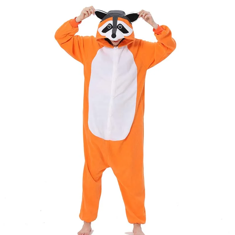 

Women Pajamas Anime Kigurumi Raccoon Onesies For Adults Cartoon One-Piece Pijamas Men Full Body Cosplay Costume Birthday Gift