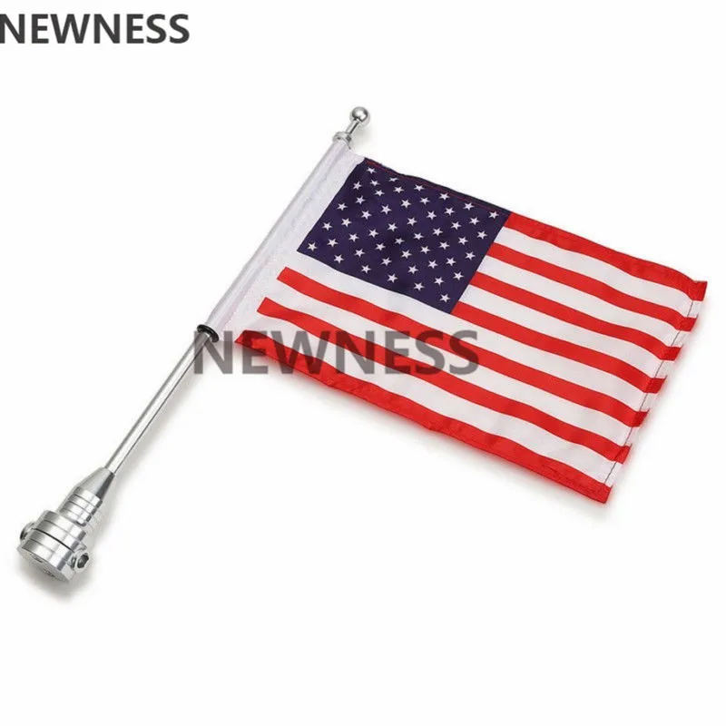 Chrome Motorcycle Rear Side Mount Flag Pole USA America For Harley Luggage Rack|chrome motorcycle|luggage rack for harleyflag pole motorcycle |