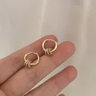 Модные корейские элегантные металлические серьги-кольца для женщин 2021 новые винтажные геометрические Эффектные серьги золотого цвета ювелирные изделия серьги в подарок
