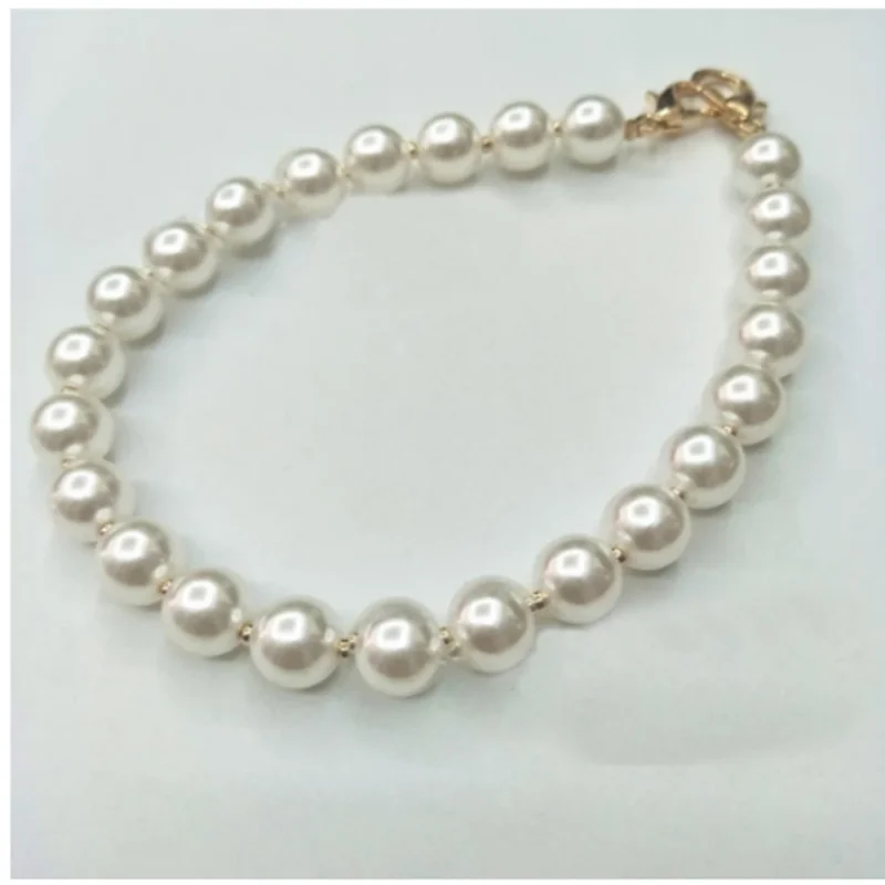 

Womens Pearl Handle DIY Pearl Bag Chain For Bags Handbag Handles Beaded Wrist Strap Short Beaded Handbag Straps Bag Accessories