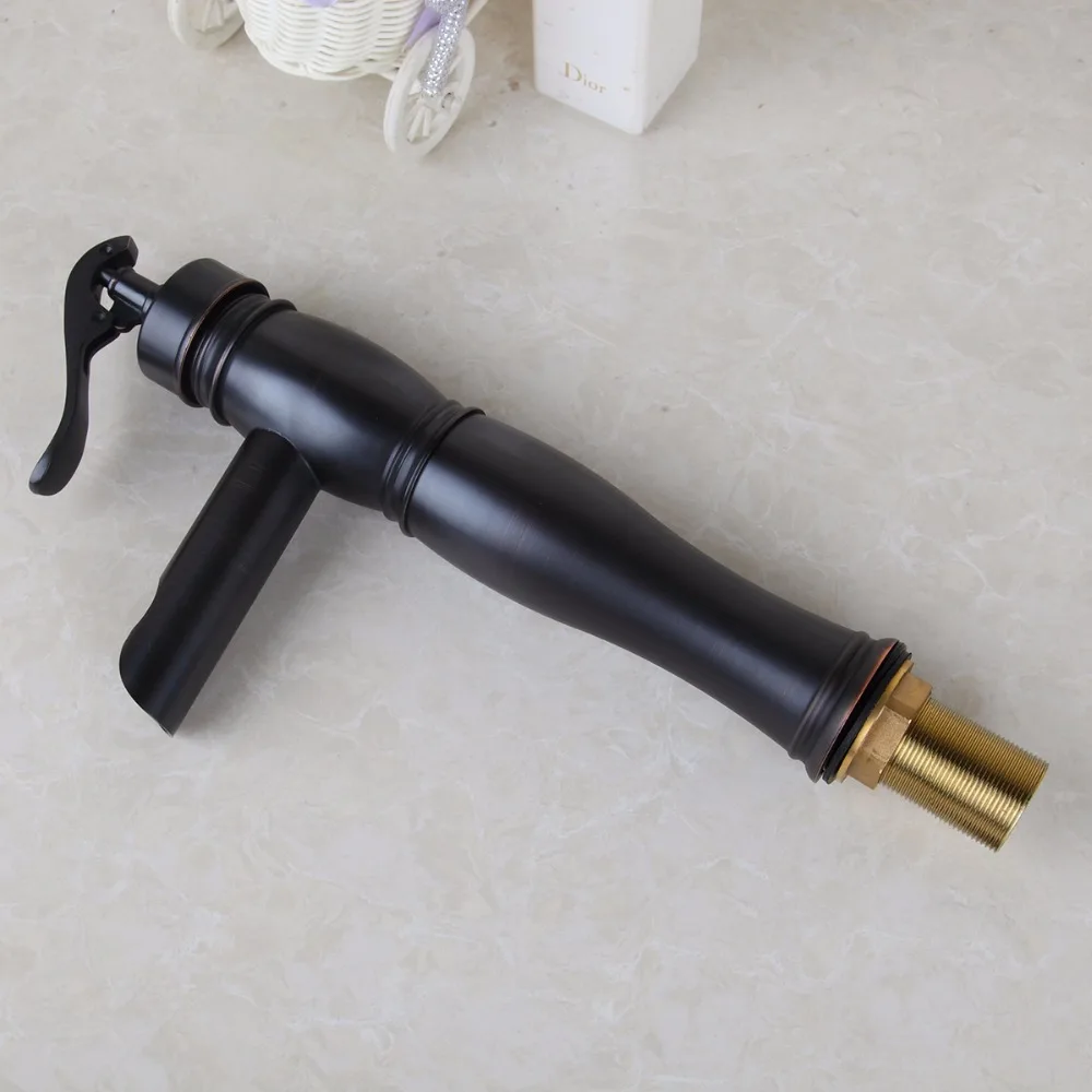 Monite Black ORB Bathroom Faucet Waterfall Deck Mounted Bamboo Shape Basin Sink Art Design Mixer Tap | Обустройство дома