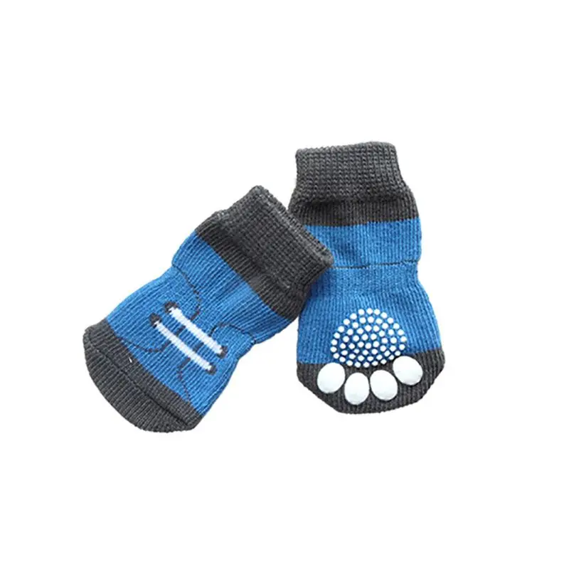 4 шт./партия Симпатичные с рисунком щенка вязаные носки для маленьких собак