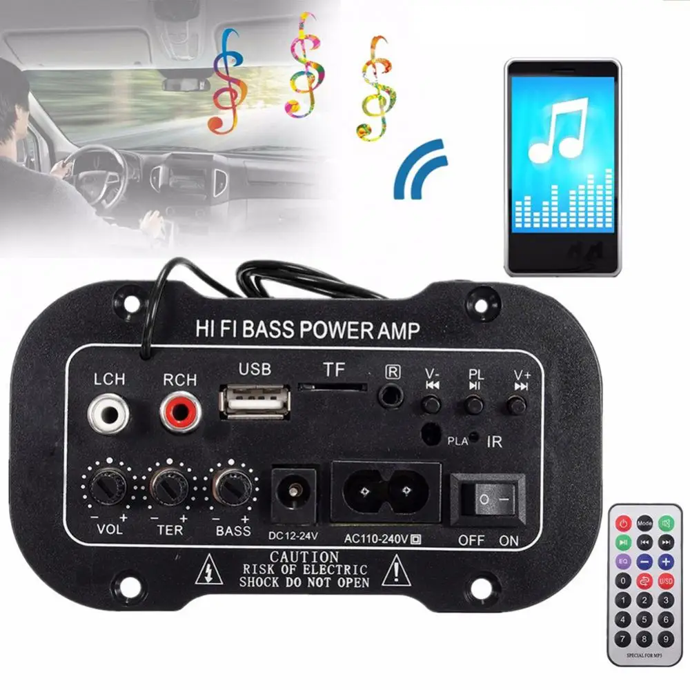 5 дюймовый мини автомобиля Bluetooth 2 1 + EDR Hi Fi бас аудио Мощность усилитель FM радио