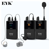 Петличный микрофон EYK EW-C102, беспроводной, УВЧ, с функцией аудиомонитора для телефонов, DSLR, DV, видеокамер, веб-трансляции