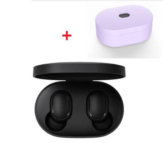 ear add case purple Xiaomi Redmi Airdots TWS Bluetooth наушники стерео бас Bluetooth 5,0 Eeadphones с микрофоном свободные Наушники управление AI - Цвет: ear add case purple