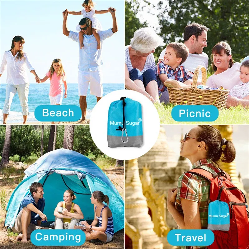 

Picnic Blanket 200x210cm Waterproof Sandproof for 4-7 Adults, Oversized Portable Lightweight Beach Mat Travel Camping Hiking