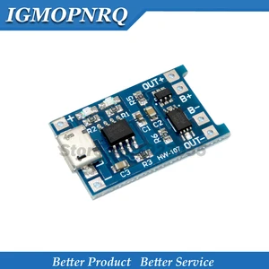 10 шт.лот, зарядная плата Micro USB 5 в 1 а 18650 TP4056 для модуля зарядного устройства для литиевой батареи, зарядная плата с двойной функцией защиты 1 А для литий-ионного аккумулятора