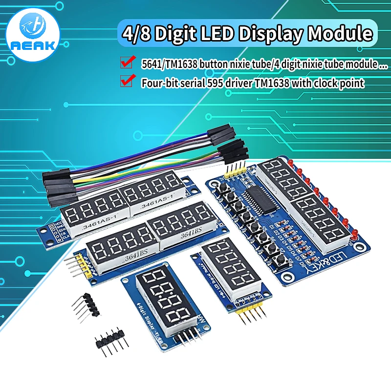 TM1638 модуль TM1637 4 ключ Дисплей светодиодной лампой для AVR Arduino MAX7219 цифровой