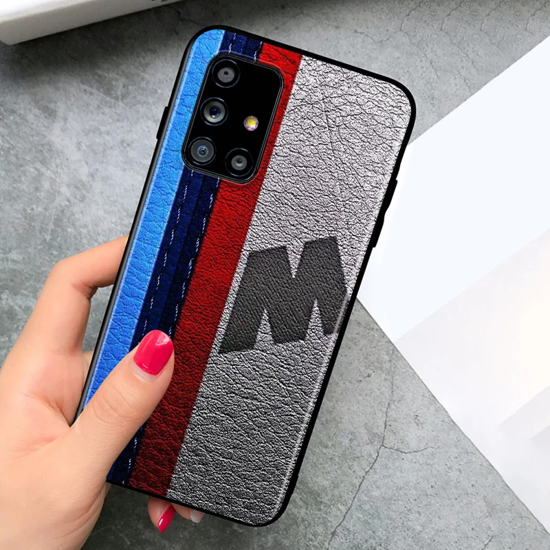 

Luxury M Car Art for Samsung Galaxy A91 A81 A71 A72 A52 A51 UW A42 A41 A32 A31 A21 A12 A02S A11 Black Phone Case
