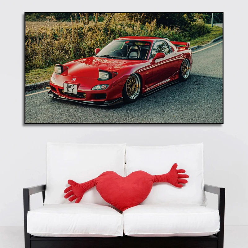 

Cool red low knight super sports car modified car fan poster wall chart home living room bedroom decoration