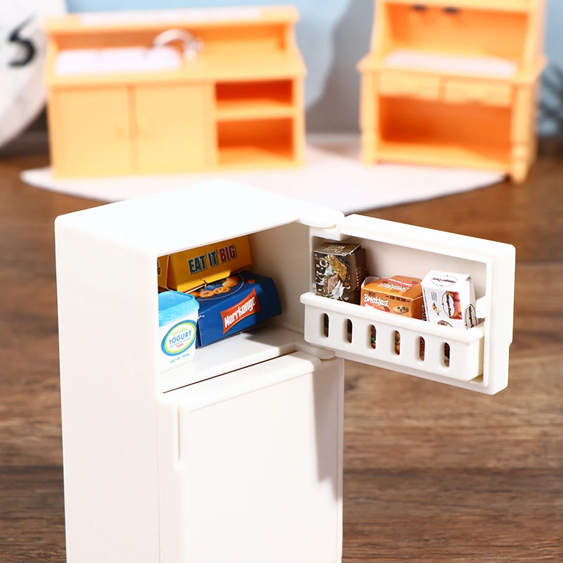 16 шт./компл. 1:12 модель кукольного дома с морозильной камерой белый холодильник