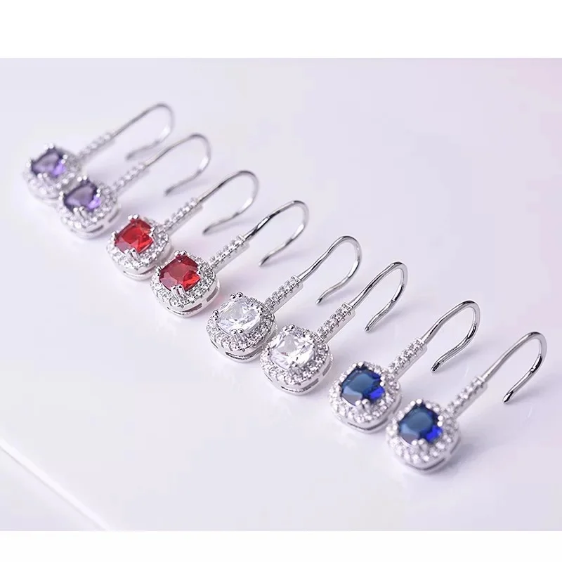 Женские серьги с квадратным Цирконом MENGYI роскошные для свадьбы и вечеринки