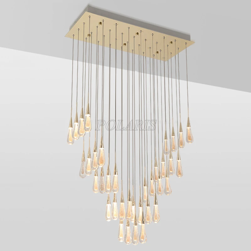 Современный светодиодный подвесной светильник с подвеской в виде капли воды для