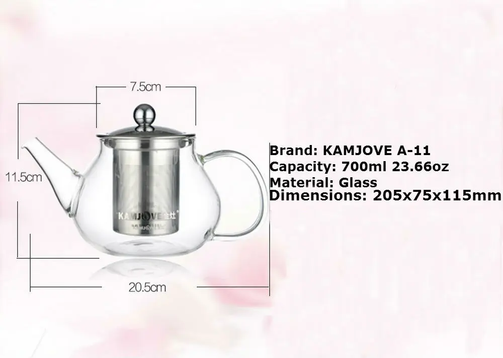 [GRANDNESS] Kamjove A 11 термостойкий стеклянный чайник с 304 # заварка из нержавеющей стали