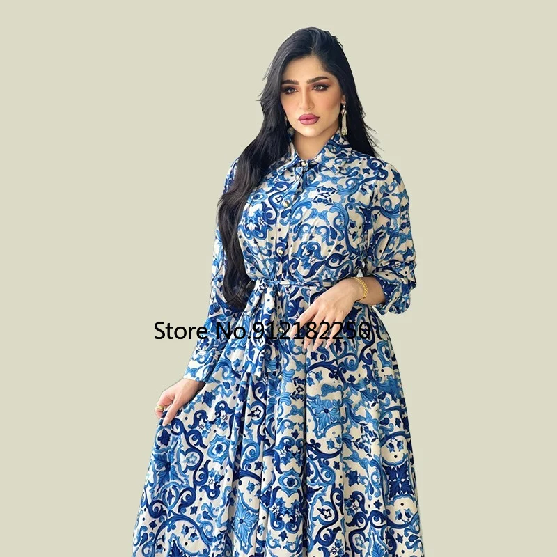 Plus Size Eid Mubarak Kaftan Abaya Dubai Muslim Dress Turkey Islam Clothing Robe Longue Femme Dresses For Women Caftan Marocain