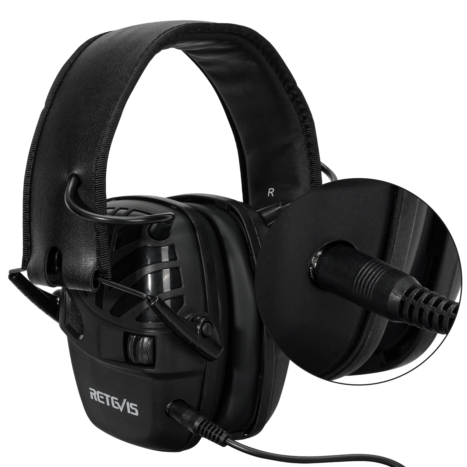 Retevis EHN003 Electronic Noise Reduction Earmuff with Mic Hearing Protection for Airsoft Game Hunting Shooting for Construction