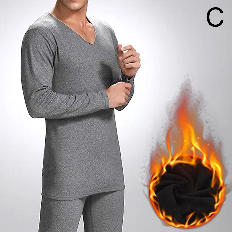 thermal pants Men Underwear Suit Hot Stylish Plus Velvet Warmth Constant Temperature 37 Degrees Autumn And Winter Comfortable Underwear Suit long johns pants