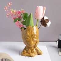 nordic creative handmade ceramic alien sculpture dried flower vase pot ornaments flowers arrangement home decoration accessories