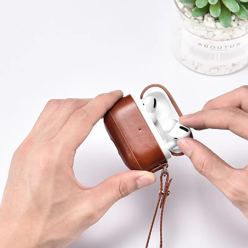 

Icarer Luxury Business Wireless Earphone Case For Airpods Pro 2 3 Leather Fall Protection Cover