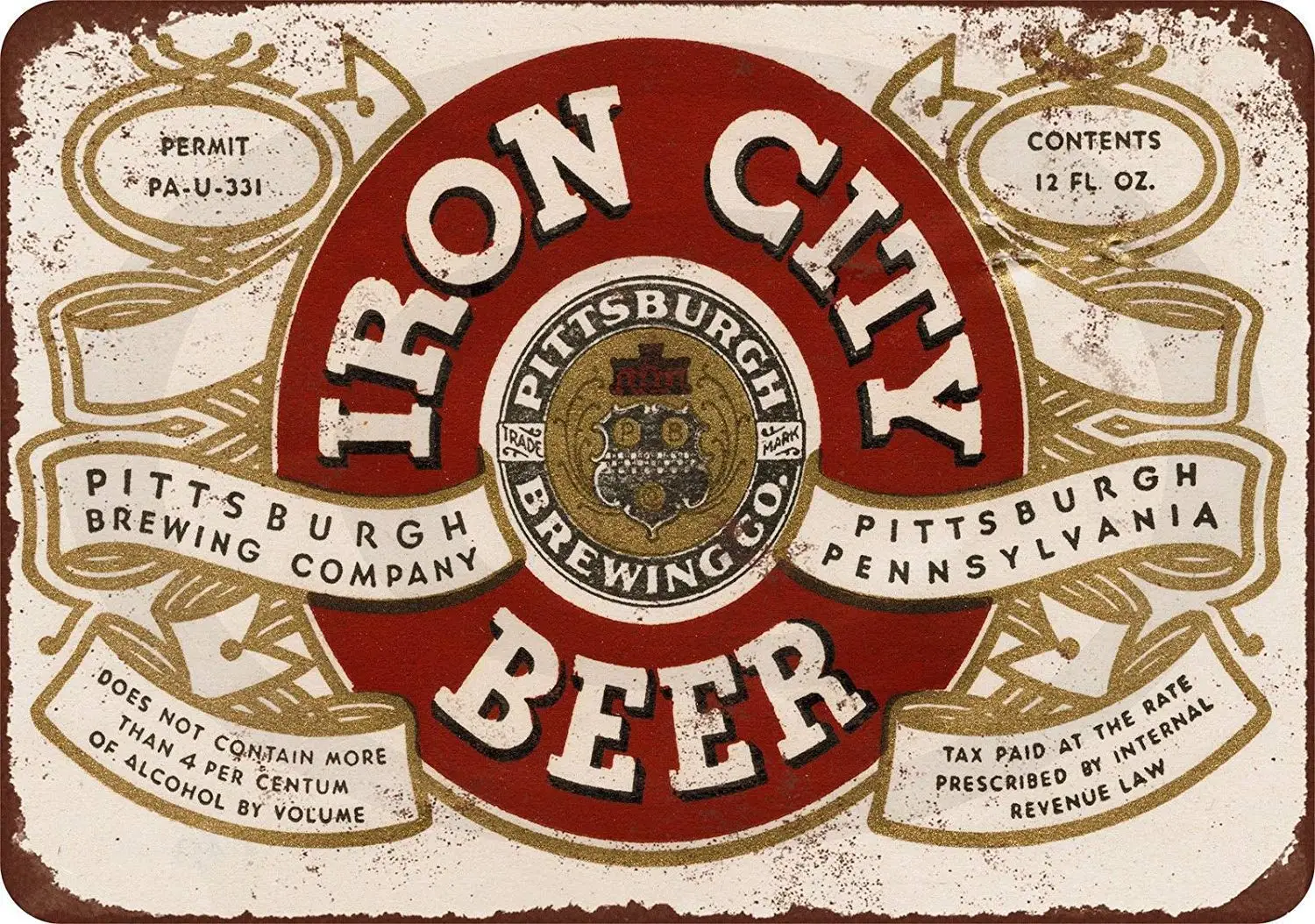 City Beer Vintage Look Aluminum Metal Sign 8x12 Inches