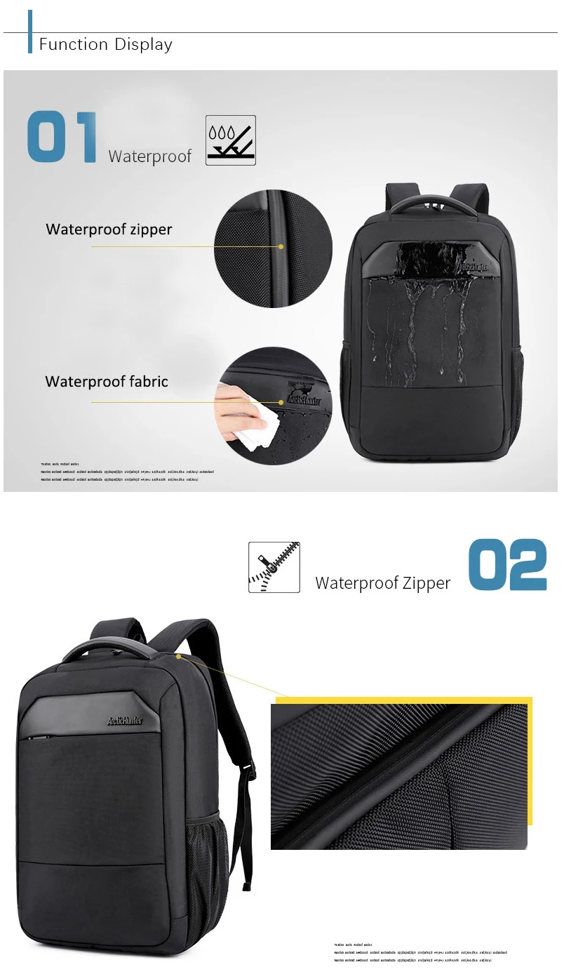 ARCTIC HUNTER, новинка, повседневная мужская сумка Mochila, мужская сумка через плечо, нейлоновая, водонепроницаемая, для студентов колледжа, сумка для компьютера, рюкзак, школьный ранец