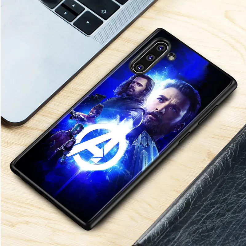 Черный силиконовый чехол Мстители Железный человек Капитан Америка для samsung Galaxy Note 10Plus 10 Pro 9 8 S10 S9 S8 Plus S7 S6 Чехол Для Телефона