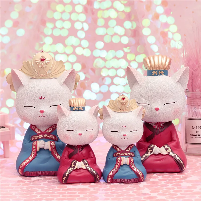 Милая девочка украшение в виде сердца кошка копилка белая настольная маленькое