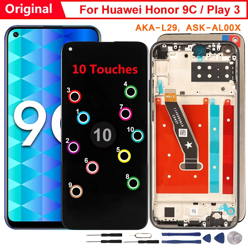 

Original Display For Huawei Honor 9C LCD 10 Touches Screen Replacement 6.39inch LCD For Honor 9C 9 C Play 3 AKA-L29 ASK-AL00x