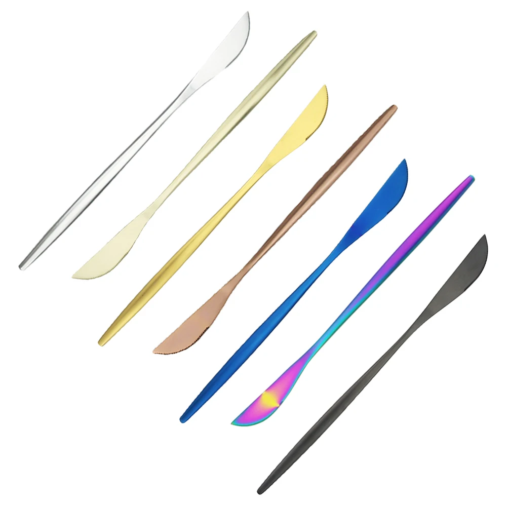 6 шт./компл. Набор цветных столовых приборов ножи для стейков столовые приборы