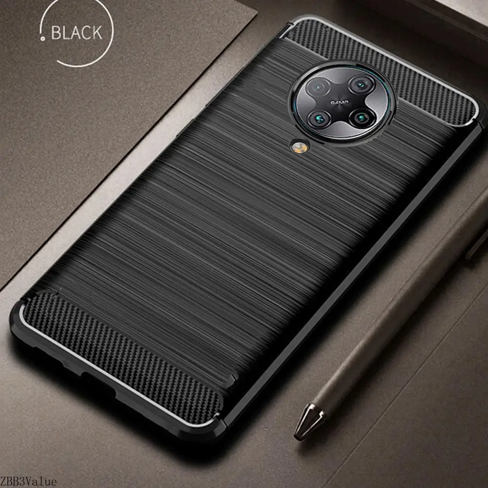 For Xiaomi Poco F2 F 2 Pro Case Carbon Fiber Shockproof Phone Case For Redmi K30 K 30 Pro Cover Flex Silicone bumper Phone House