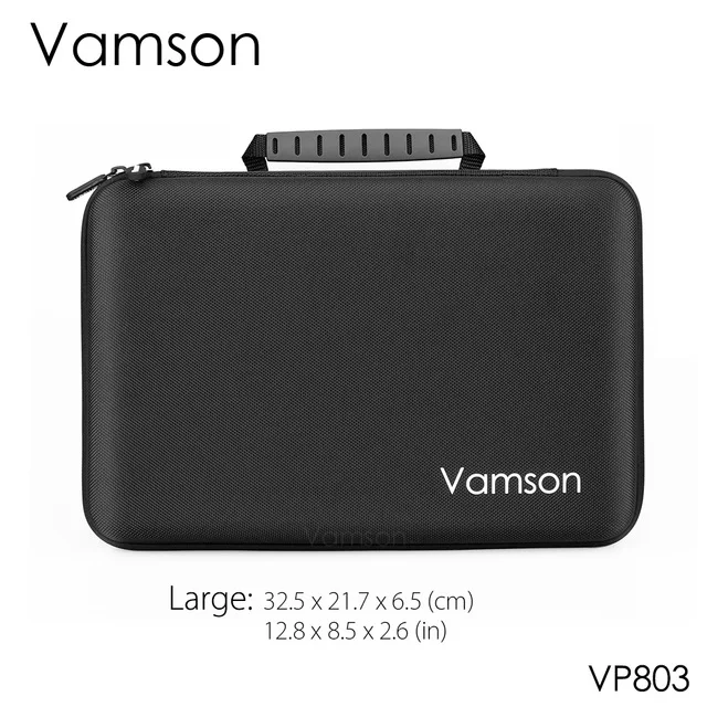 Vamson для Go pro аксессуары наборы сумка для Gopro Hero 8 черный 7 6 5 водонепроницаемый чехол PU для DJI Yi жесткий корпус коробка для хранения VP808 - Цвет: Зеленый цвет