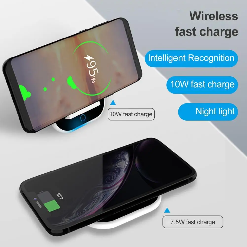 

Portable Fast Charging Wireless Charger Night Light Desktop Mobile Phone Holder