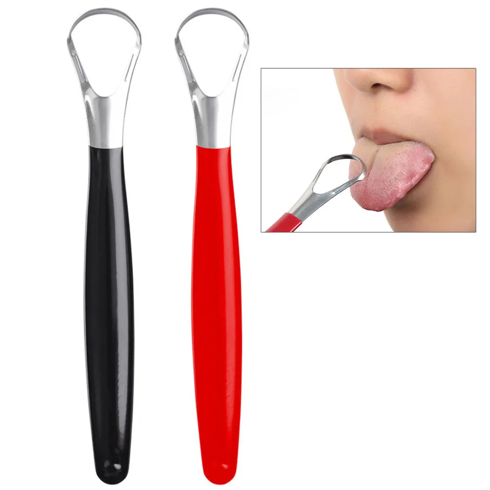 

2pcs Stainless Steel Tongue Scrapers Reusable Oral Tongue Cleaner Brush Fresher Sweepers Oral Hygiene Care fresh breath