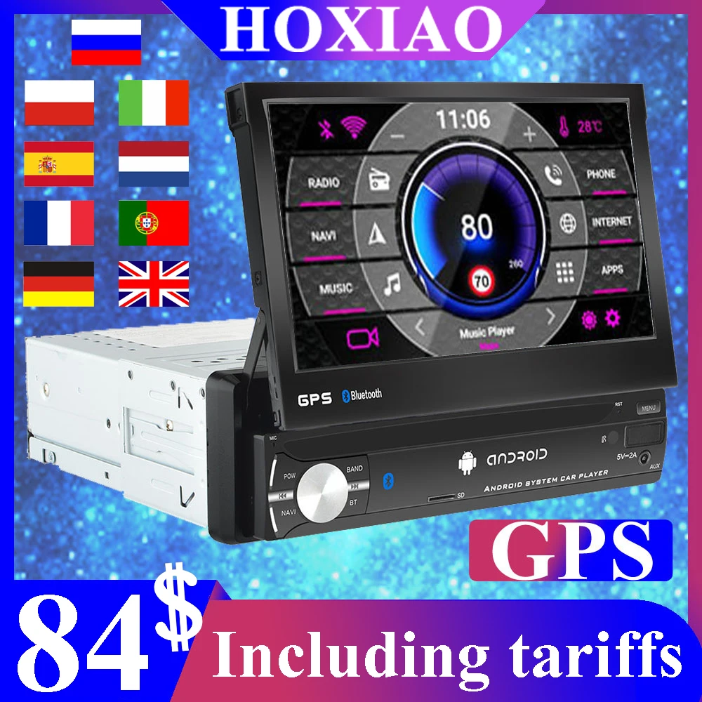 Беспошлинно 7 дюймов 1DIN Android автомобильный радиоприемник GPS навигации Bluetooth