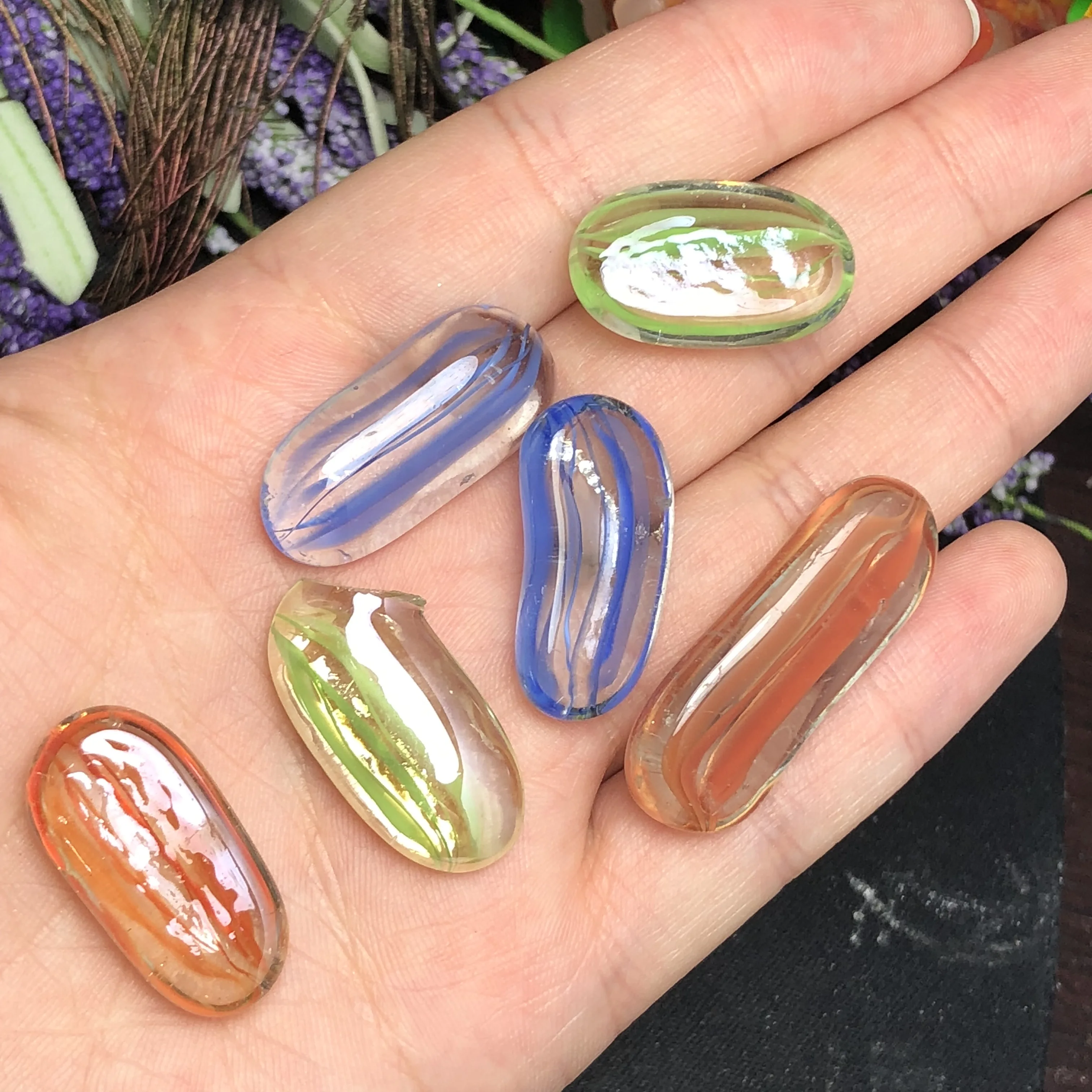 6 шт натуральные обработки стеклянные украшения гравий красивая Настенная