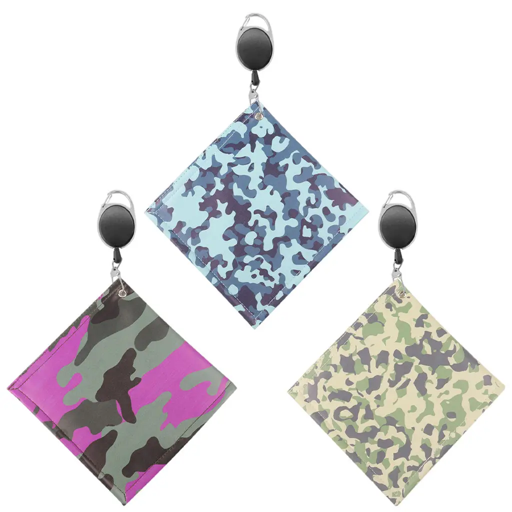 

Квадратное полотенце для гольфа, двустороннее полотенце с карабином, инструмент для чистки, мягкое полотенце для гольфа, спорта, уличное вл...