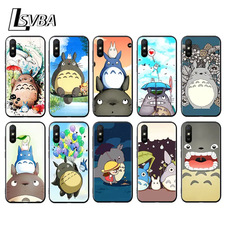

Cute Totoro for Xiaomi Redmi 10X Pro 5G 9A 9I 9T 9 GO K40 K30 K20 Ultra 8 7 6 5 4X Pro Soft Black Phone Case