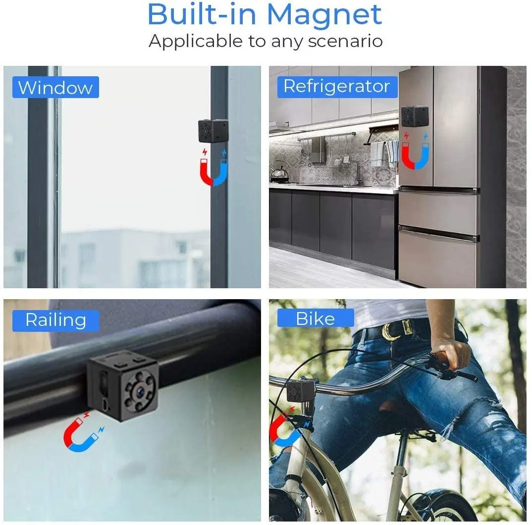 Невидимая портативная Магнитная камера ночного видения HD 1080P супер мини