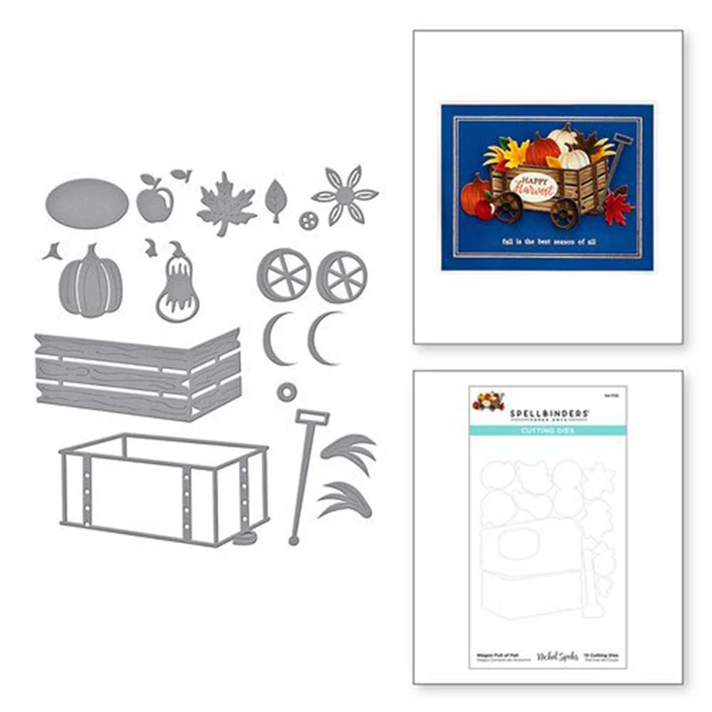 

Christmas Truck Wooden Handle Pumpkin Flower Metal Cutting Dies Scrapbook Diary Decoration Stencil Embossing Template DIY Albums