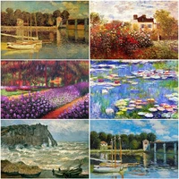 diamond famous oil painting monet scenery 5d diy full square round embroidery painting rhinestone home decoration art craft sets