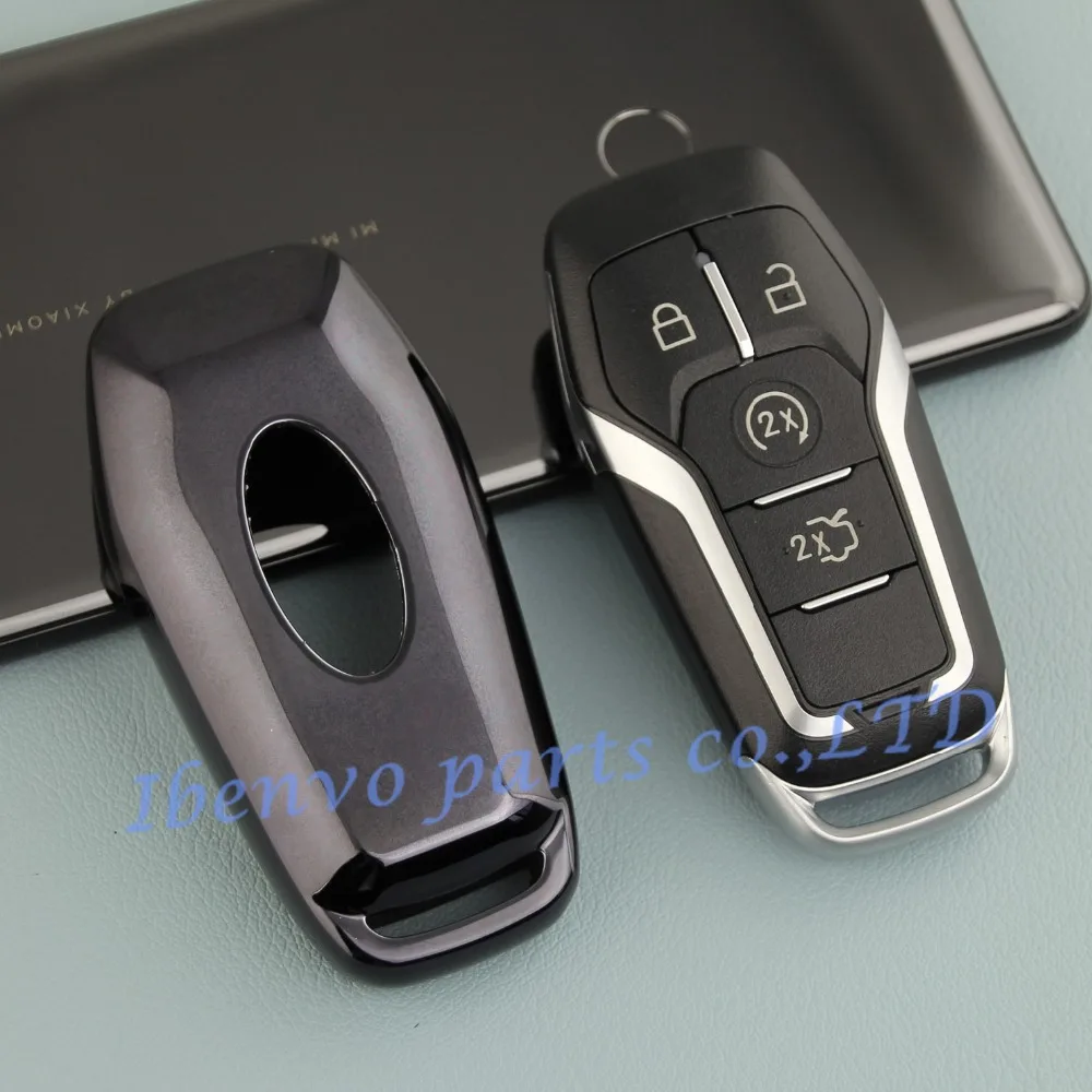 Ключ дистанционного управления цепь для Ford Mondeo Mustang EDGE EXPLORER Lincoln MKZ MKC MKX Черный Защитный чехол из ТПУ с застежкой Fob