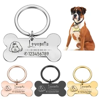 free engraving new cat dog id tag custom personalized dog collar pet charm name pendant bone necklace collar puppy accessory