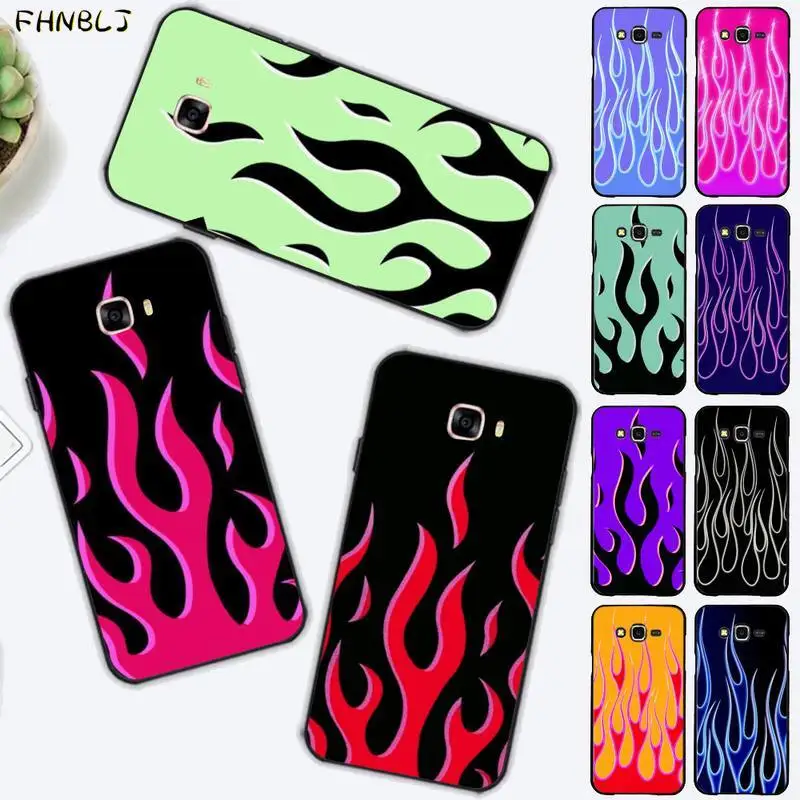 

FHNBLJ Fashion Red Flames Customer Phone Case for Samsung J6 J7 J2 J5 prime J4 J7 J8 2016 2017 2018 DUO core neo