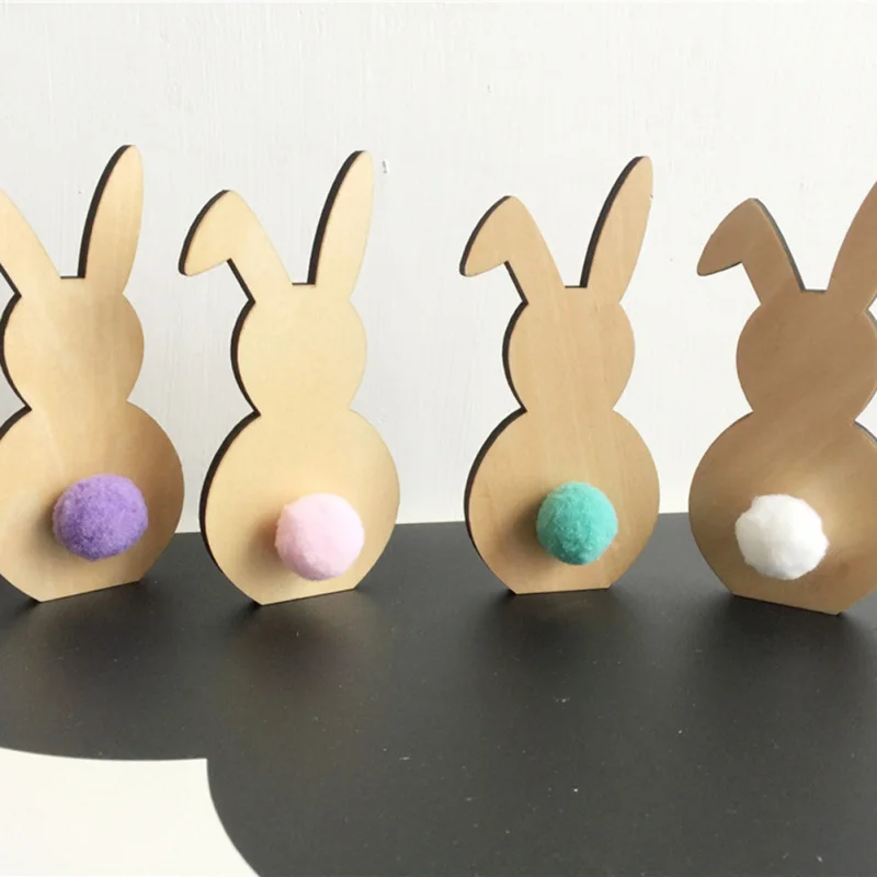 Прекрасный скандинавский стиль деревянный кролик украшения Детская комната